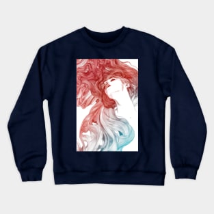 Sleeping Woman blue and red 1 Crewneck Sweatshirt